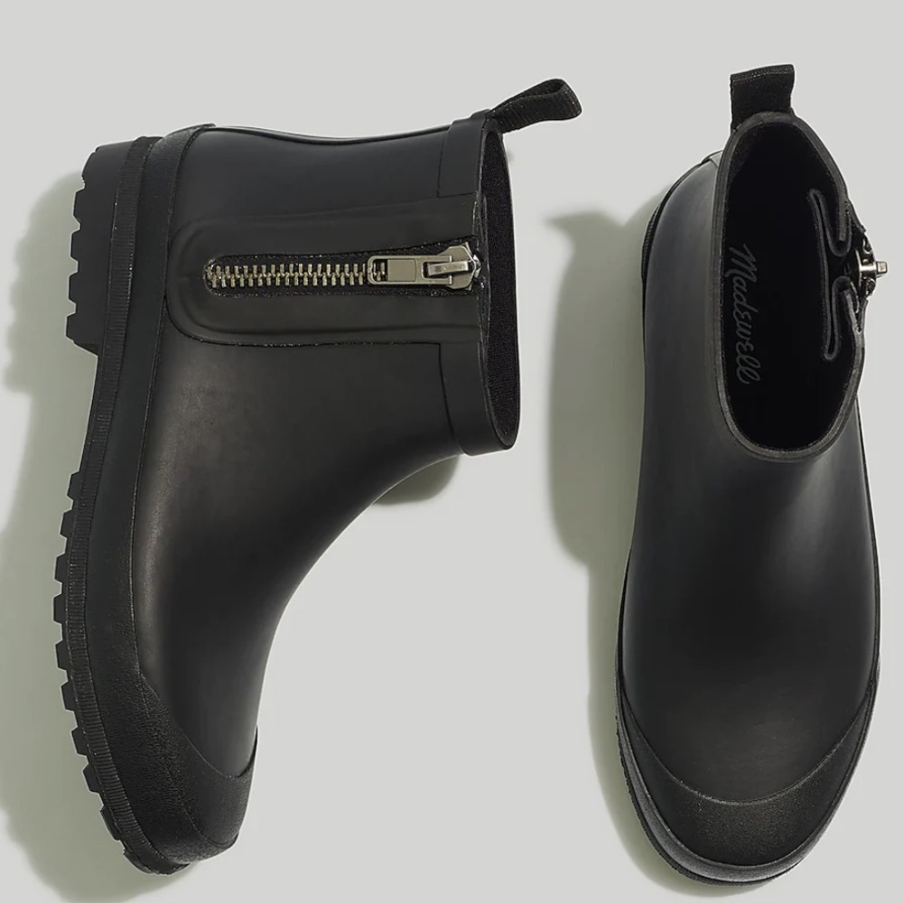MADEWELL Rubber black chelsea Rain Boots women’s size 7 new - Picture 8 of 15